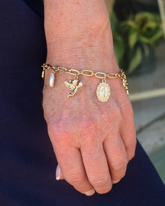 SAINTS CHARM BRACELET - GOLD