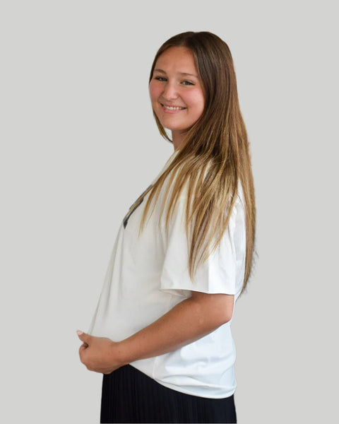 GAME DAY TEDDY WHITE TEE- BLACK REG/CURVY