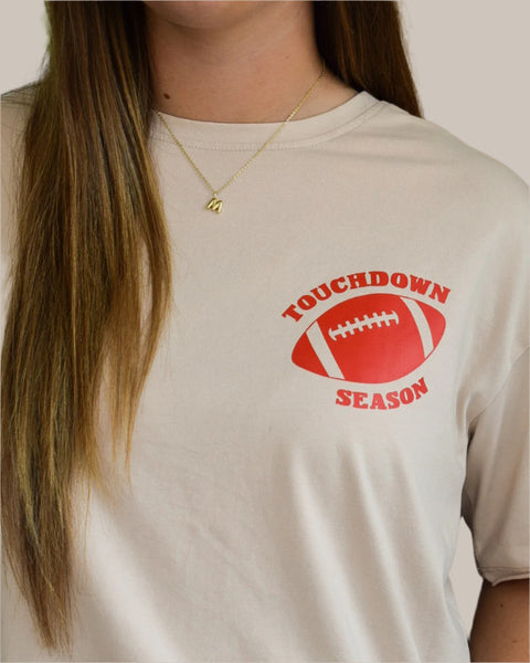 TOUCHDOWN SEASON TEE- CREAM - REG/CURVY