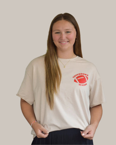 TOUCHDOWN SEASON TEE- CREAM - REG/CURVY