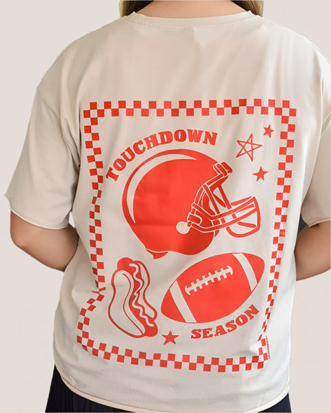TOUCHDOWN SEASON TEE- CREAM - REG/CURVY