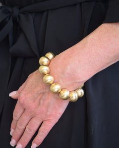 CHUNKY BEADED STRETCHY BRACELET - GOLD