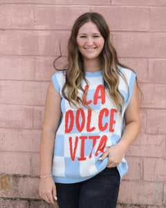 LA DOLCE VITA SLEEVELESS SWEATER KNIT TOP