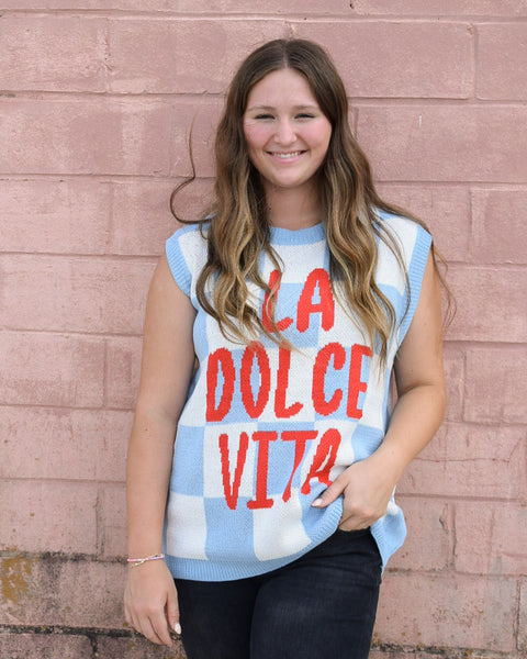 LA DOLCE VITA SLEEVELESS SWEATER KNIT TOP
