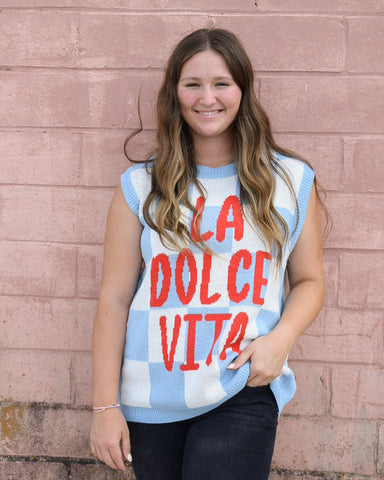 LA DOLCE VITA SLEEVELESS SWEATER KNIT TOP