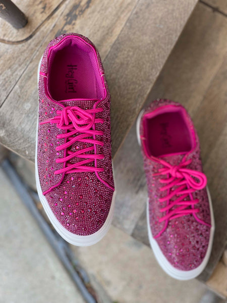 FUCHSIA BEDAZZLE PLATFORM SNEAKS BY CORKY'S