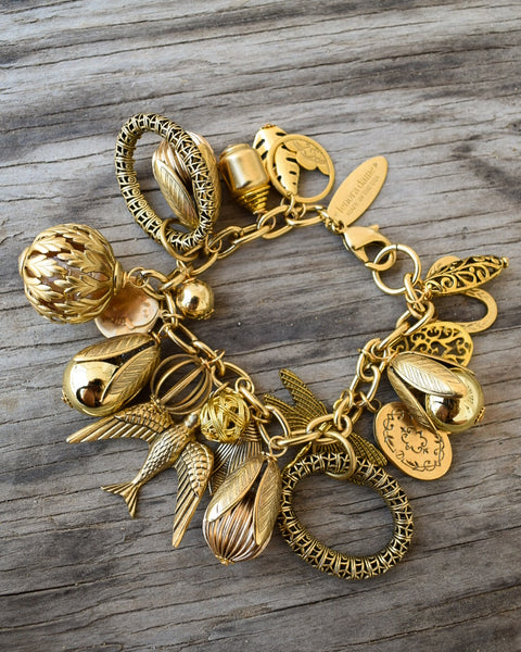 VINTAGE INSPIRED GILDED CHARM BRACELET