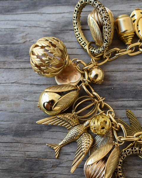 VINTAGE INSPIRED GILDED CHARM BRACELET