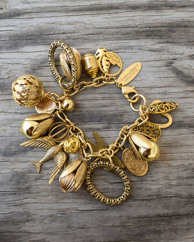 VINTAGE INSPIRED GILDED CHARM BRACELET