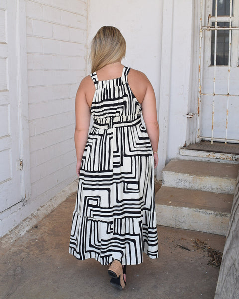 CATARINA DRESS  - CREAM/BLACK