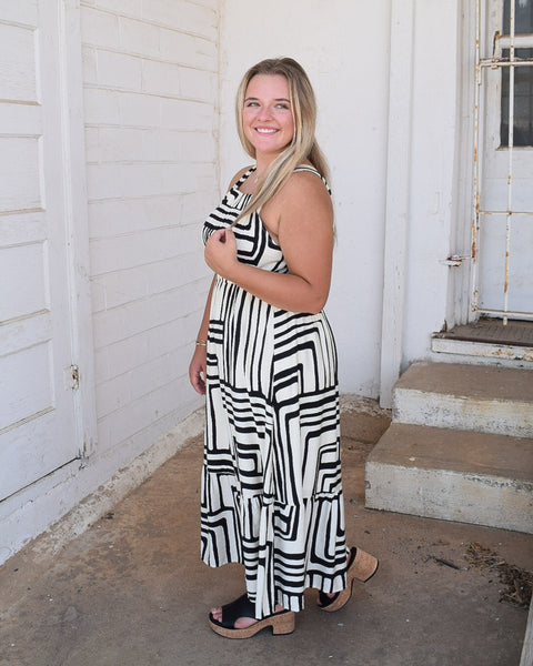 CATARINA DRESS  - CREAM/BLACK