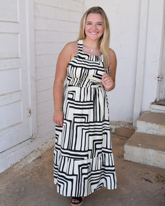 CATARINA DRESS  - CREAM/BLACK