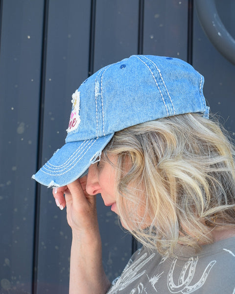 HELLO SUNSHINE CAP - LT. DENIM