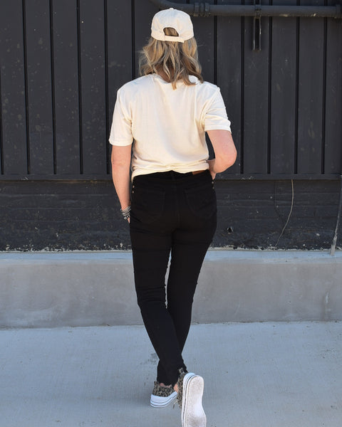 HIGH WAIST TUMMY CONTROL SHIELD POCKETS SKINNY JEANS BY JUDY BLUE - REG/CURVY