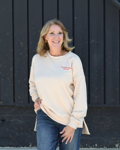 TAILGATING CLUB FLEECE PULLOVER - CREAM - REG/CURVY
