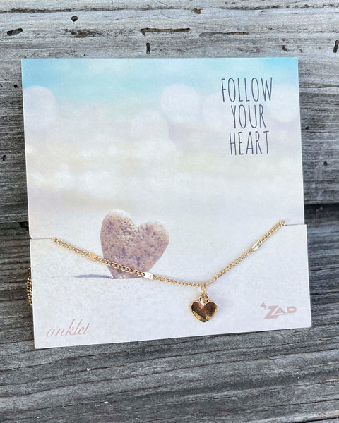 FOLLOW YOUR HEART CHARM ANKLET
