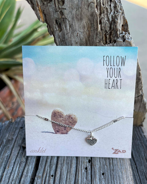FOLLOW YOUR HEART CHARM ANKLET