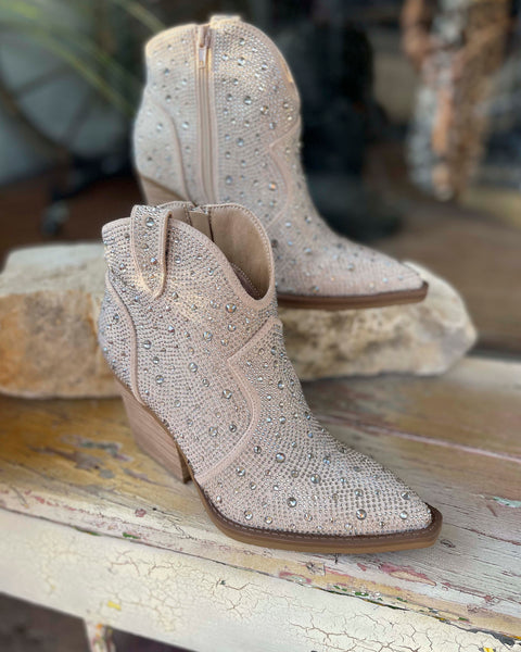 AUSTIN TAUPE CRYSTAL BOOT BY VERY G
