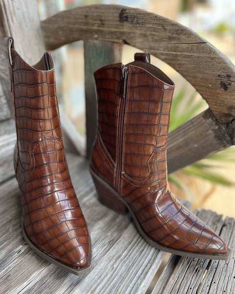 ROWDY CROCO BOOT BY CORKY'S - BROWN
