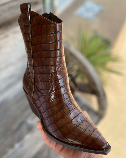 ROWDY CROCO BOOT BY CORKY'S - BROWN