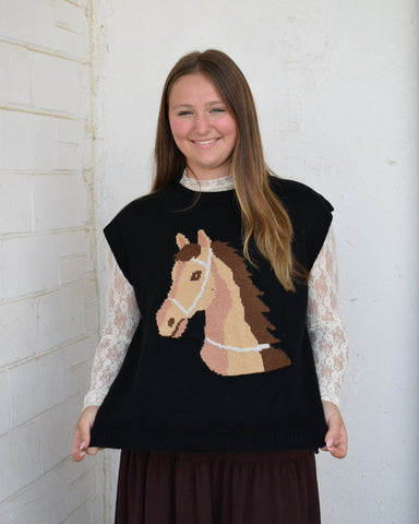 WESTERN HORSE KNIT SWEATER