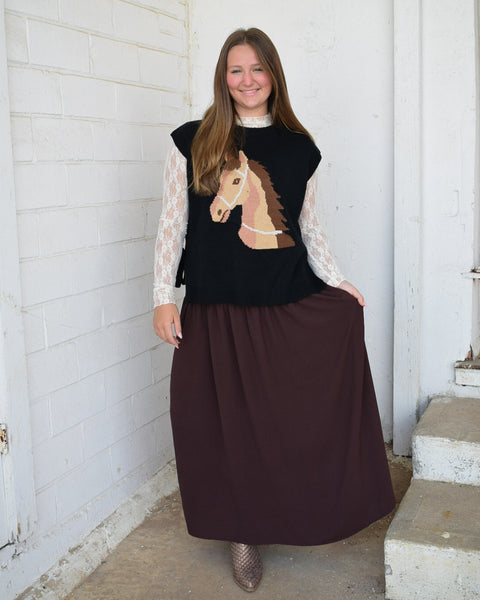 WESTERN HORSE KNIT SWEATER
