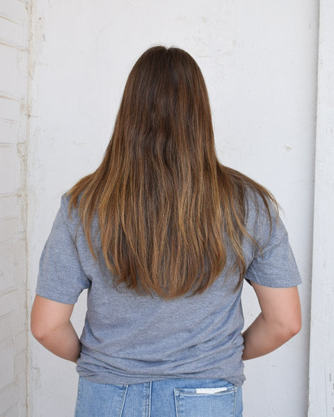 TEXAS HEARTS GRAPHIC TEE - HEATHERED GRAY - CURVY