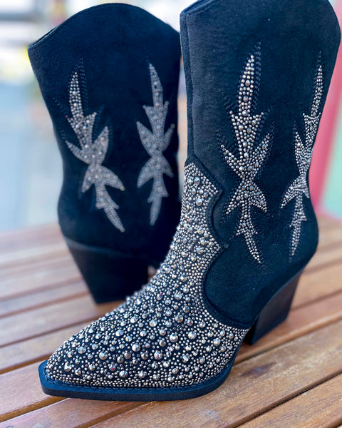 BLACK LUX CRYSTAL BOOT BY VERY G