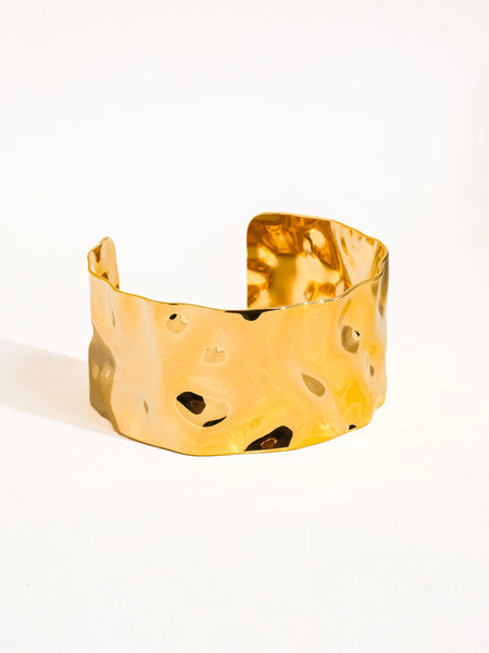 BAISER 18K GOLD NON-TARNISH CUFF BANGLE- GOLD