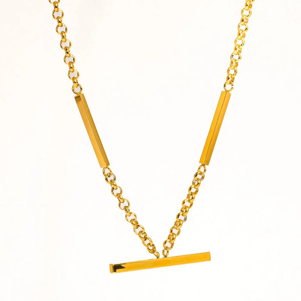 ELI 18K GOLD NON-TARNISH FLAT CHAIN CHOKER- GOLD