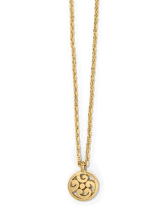 CONTEMPO MEDALLION GOLD PETITE NECKLACE- BRIGHTON