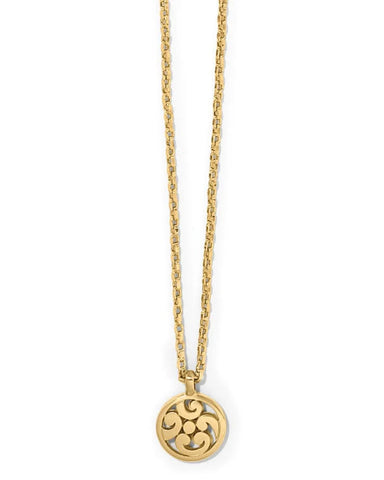 CONTEMPO MEDALLION GOLD PETITE NECKLACE- BRIGHTON
