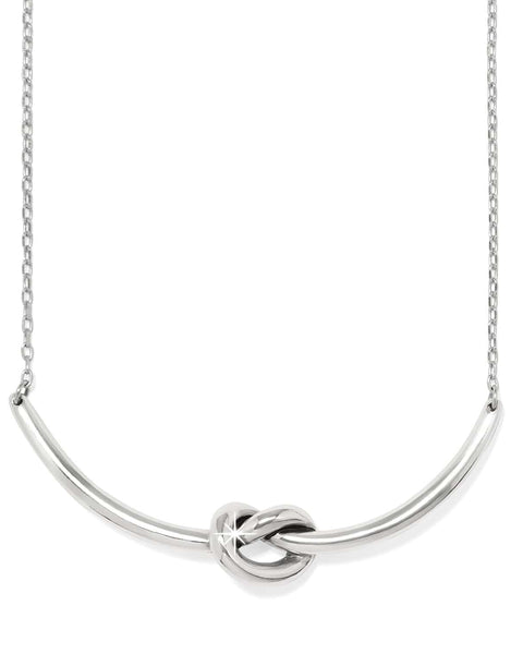 INTERLOK SINGLE KNOT SILVER NECKLACE- BRIGHTON