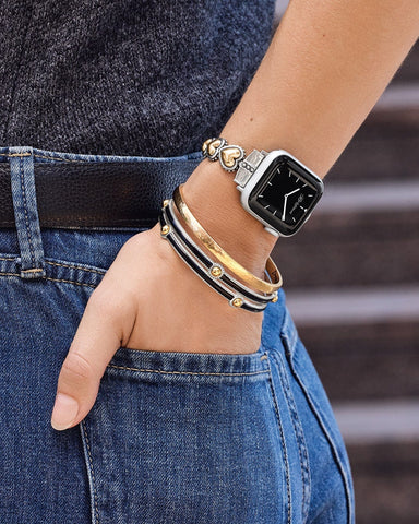 PRETTY TOUGH TWO-TONE HEART WATCH BAND- BRIGHTON