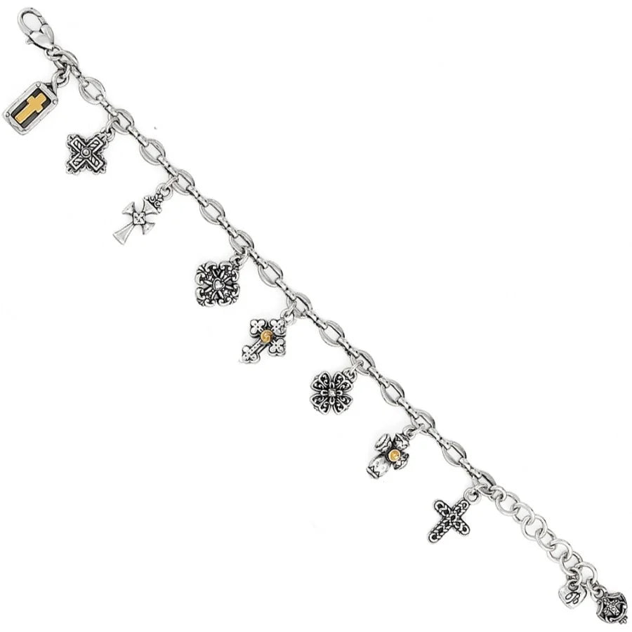 ETERNITY CROSS CHARM BRACELET/ SILVER- BRIGHTON