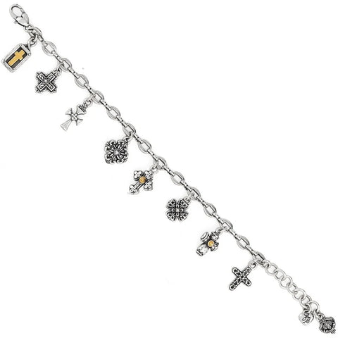 ETERNITY CROSS CHARM BRACELET/ SILVER- BRIGHTON