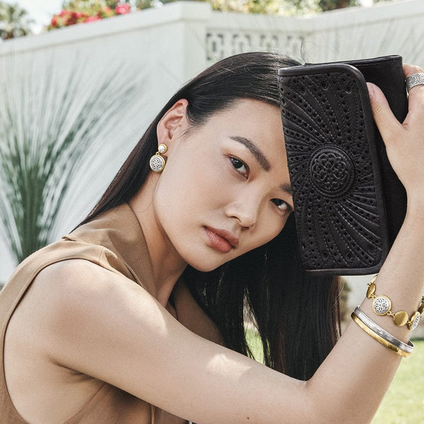 FERRARA TWO TONE LUCE POST DROP EARRINGS- BRIGHTON