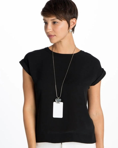 CONTEMPO HEART BADGE CLIP NECKLACE- BRIGHTON