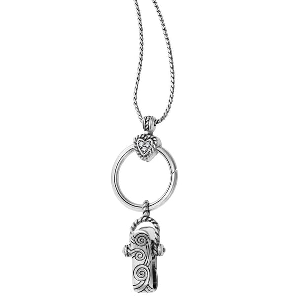 HEART CHARM BADGE CLIP NECKLACE- BRIGHTON