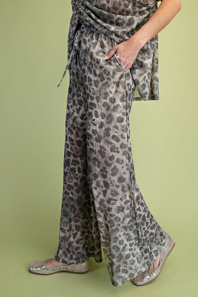 Animal Printed Mesh Pants - Salty Lime Boutique