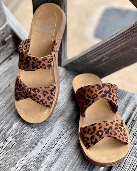 WITH A TWIST SANDAL BY CORKYS - LEOPARD