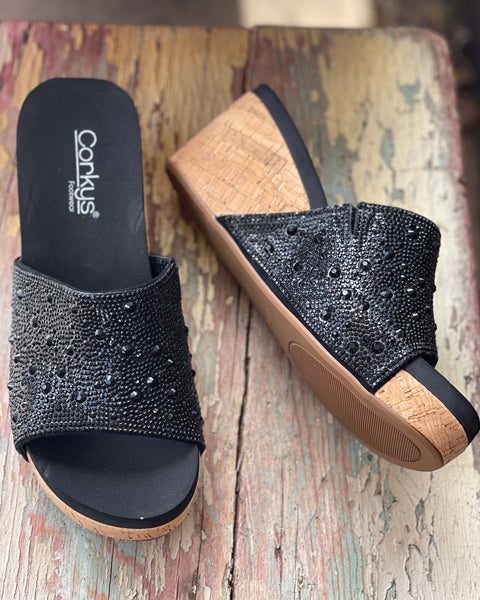 SUNLIGHT BLACK WEDGE BY CORKY'S