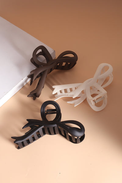 RIBBON HAIR CLAW CLIP - 5 COLORS