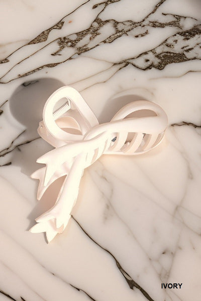 RIBBON HAIR CLAW CLIP - 5 COLORS