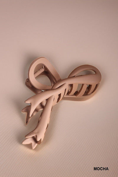 RIBBON HAIR CLAW CLIP - 5 COLORS