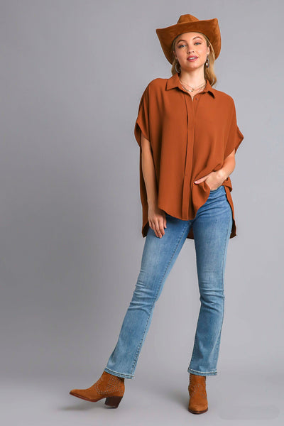 READY TO FLY OVERSIZED TOP BY UMGEE - CINNAMON