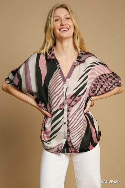 MAUVEULOUS MIXED PRINT TOP BY UMGEE