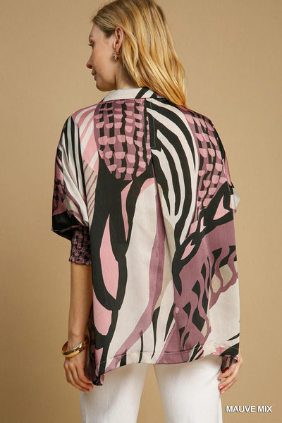 MAUVEULOUS MIXED PRINT TOP BY UMGEE