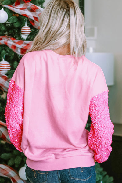 CHRISTMAS NUTCRACKER SEQUIN SLEEVE SWEATSHIRT