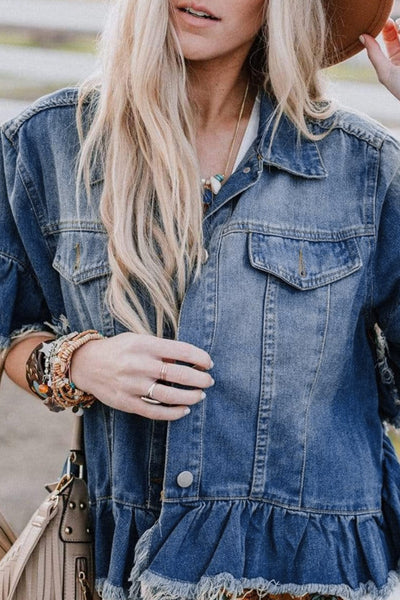 PEACOCK SHORT SLEEVE DENIM JACKET